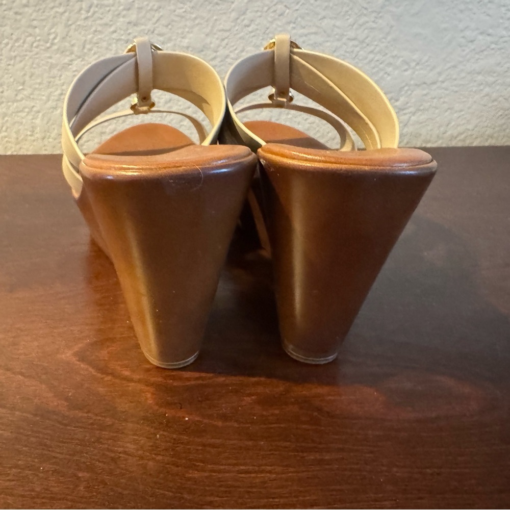 Cream Women's Wedge Sandals - Picture 5 of 7